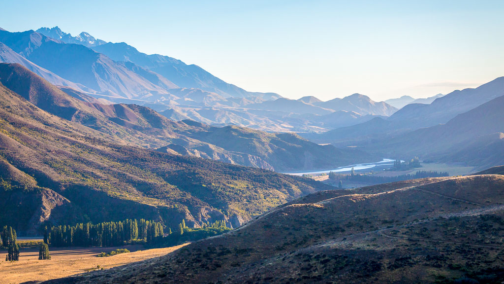 The turquoise Clarence River winding between the Kaikoura ranges
